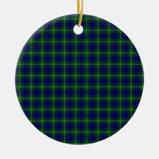 MacNeil Tartan Ceramic Tree Decoration (Front)