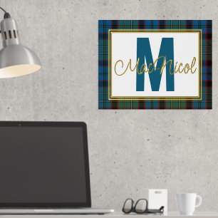 MacNicol Hunting Plaid Monogram Foil Prints