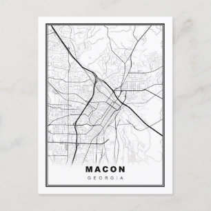Macon Map Postcard