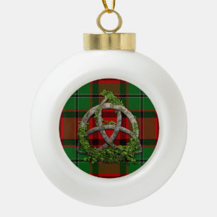 MacPhail Tartan And Celtic Trinity Knot Ceramic Ball Christmas Ornament