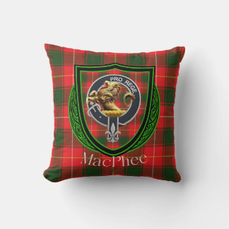 MacPhee Scottish Clan Tartan & Crest Cushion