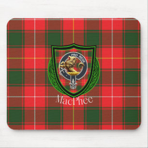MacPhee Scottish Clan Tartan & Crest Mouse Mat