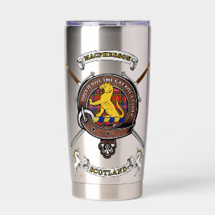 MacPherson Clan Badge Tartan & Swords Insulated Tumbler