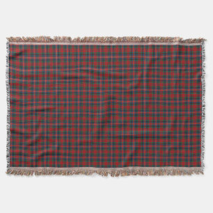 MacPherson Clan Red and Royal Blue Tartan Throw Blanket