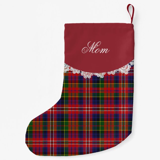 MacPherson Clan Tartan Plaid Christmas Stocking (Back)