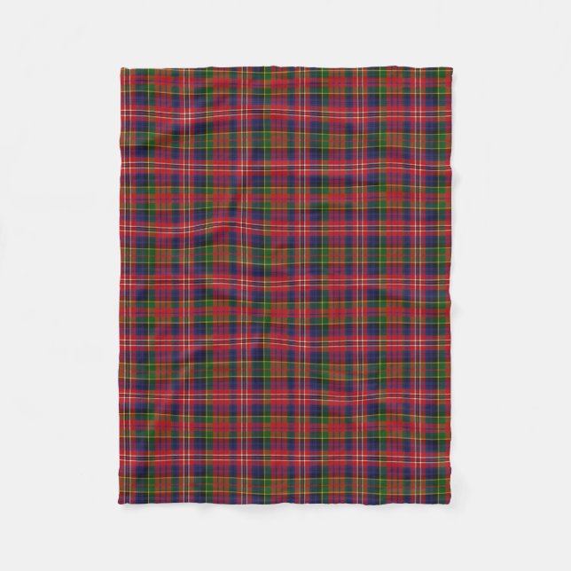 MacPherson Clan Tartan Plaid Fleece Blanket (Front)