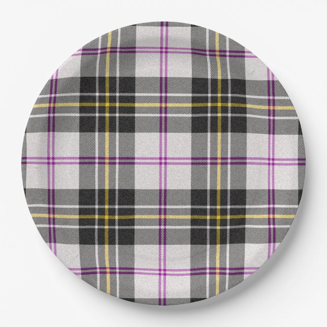 MacPherson Dress Clan Tartan Scottish Plaid Patter Paper Plate (Front)