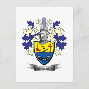 MacPherson Family Crest Coat of Arms Postcard