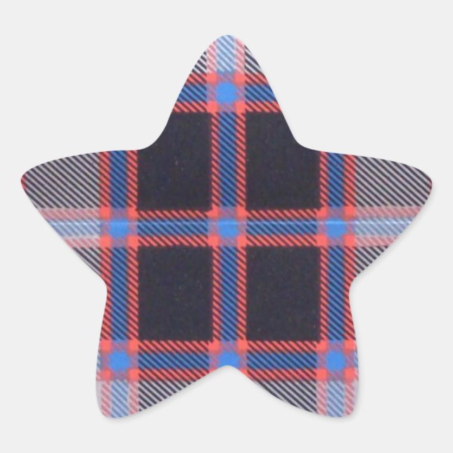 MACPHERSON HUNTING TARTAN STAR STICKER (Front)