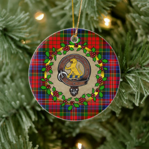 MacPherson/McPherson Badge/Tartan Personalised Ceramic Tree Decoration