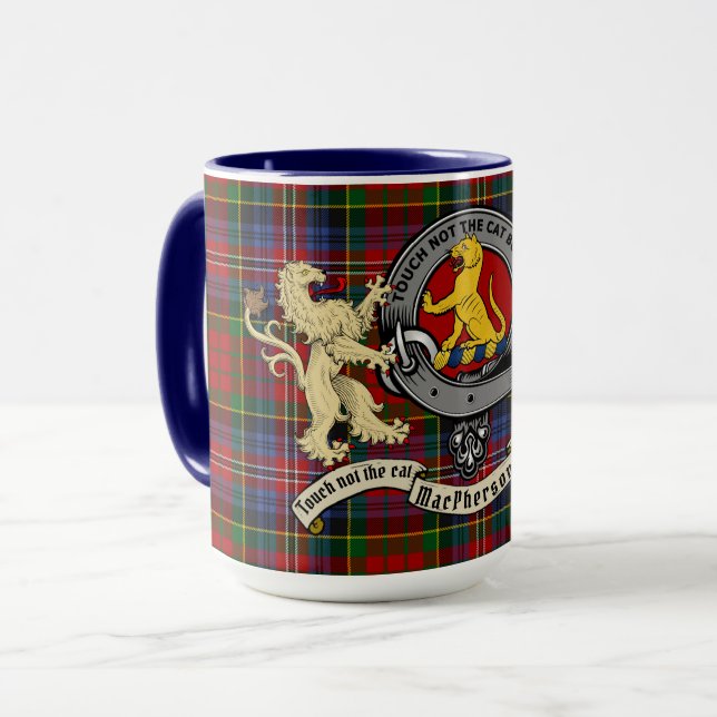 MacPherson/McPherson Badge & Tartan Personalised  Mug (Front Left)