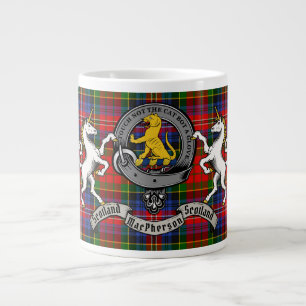 MacPherson/McPherson Badge w/Tartan Personalised Large Coffee Mug