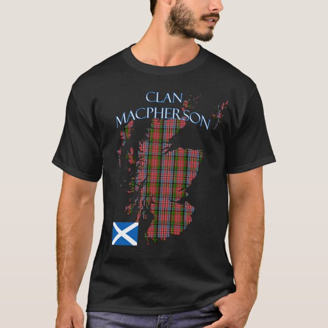 MacPherson Scottish Clan Tartan Scotland T-Shirt (Front)
