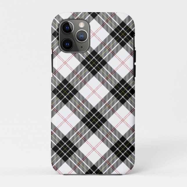 MacPherson tartan black white plaid Case-Mate iPhone Case (Back)