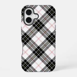 MacPherson tartan black white plaid iPhone 16 Case