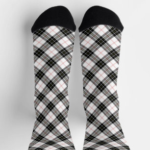 MacPherson tartan black white plaid Socks