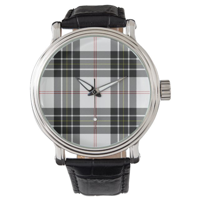 MacPherson tartan black white plaid Watch (Front)