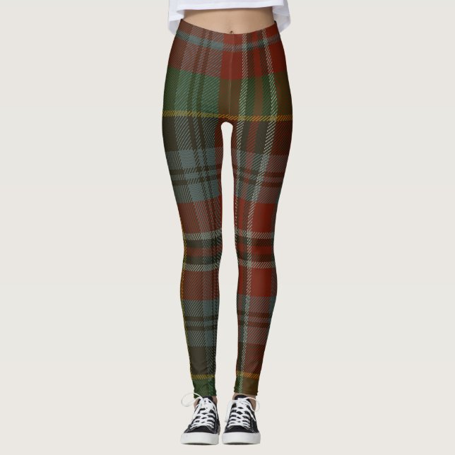 MacPherson Tartan Clan Plaid Leggings (Front)