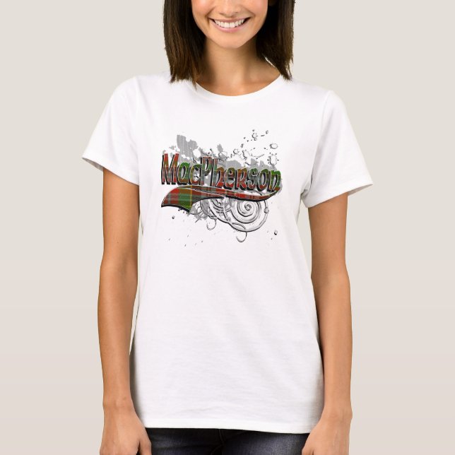 MacPherson Tartan Grunge T-Shirt (Front)