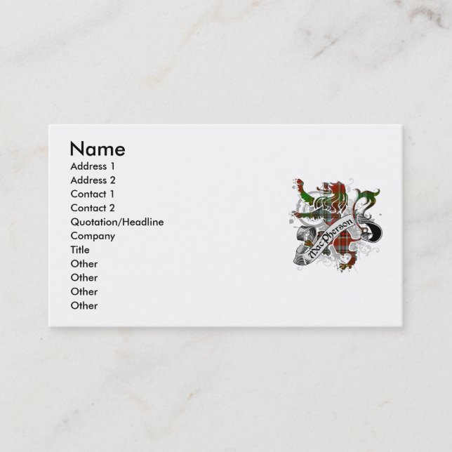 MacPherson Tartan Lion Business Card (Front)
