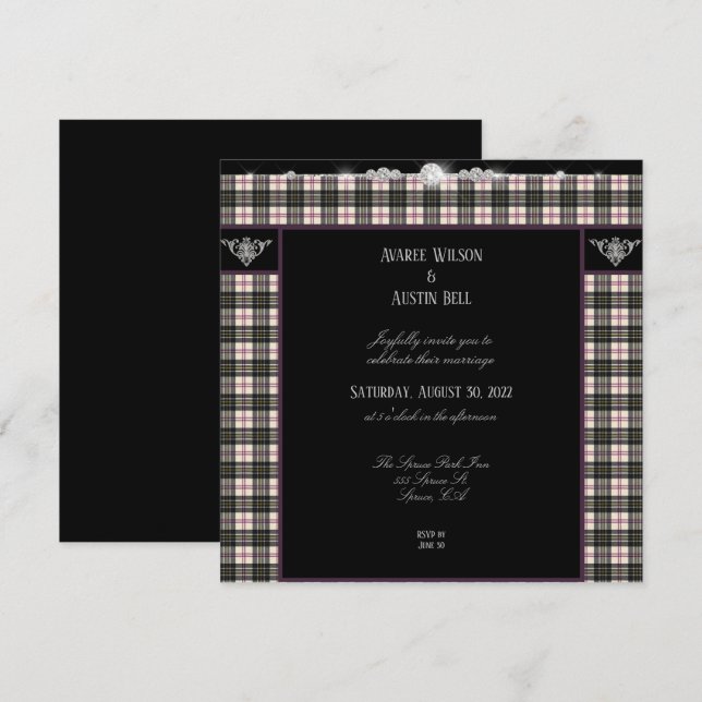 MacPherson Tartan Plaid Wedding Invitation (Front/Back)