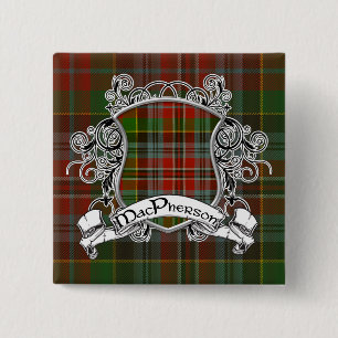 MacPherson Tartan Shield 15 Cm Square Badge