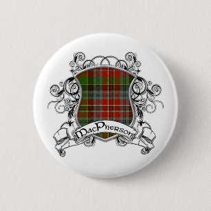 MacPherson Tartan Shield 6 Cm Round Badge