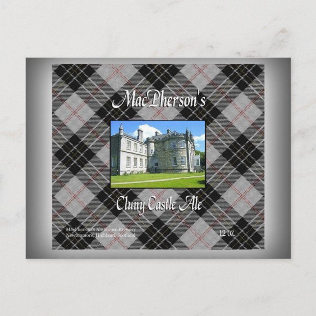 MacPherson's Cluny Castle Ale Postcard (Front)