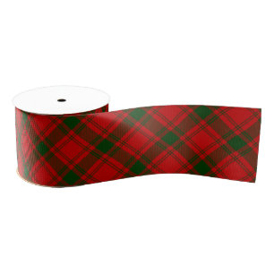 MacQuarrie tartan red green plaid Grosgrain Ribbon