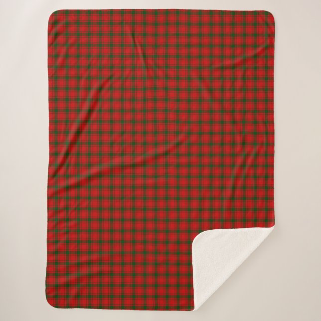MacQuarrie tartan red green plaid Sherpa Blanket (Front)