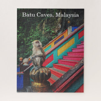 Macque Monkey at Batu Caves, Malaysia Travel Jigsaw Puzzle