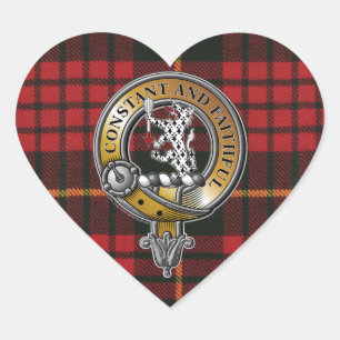 MacQueen Tartan & Badge Heart Sticker