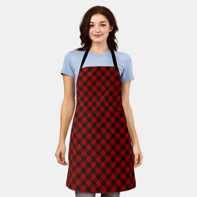MacQueen Tartan Red and Black Plaid Apron (Worn)