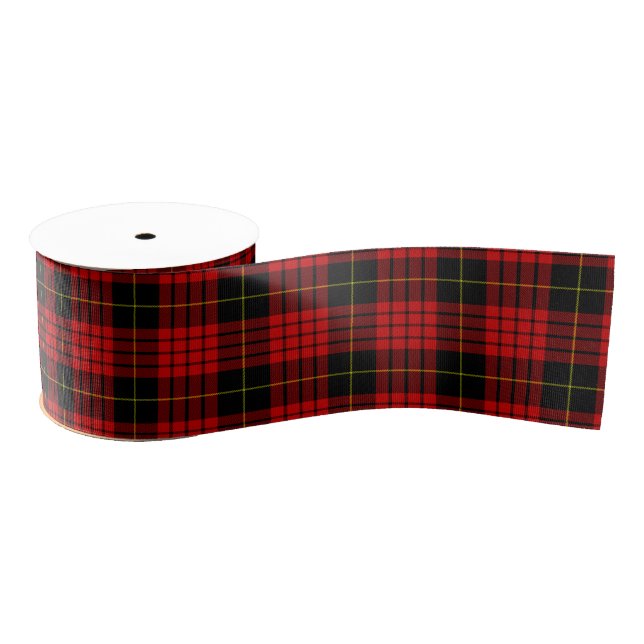 MacQueen Tartan Red and Black Plaid Grosgrain Ribbon (Spool)