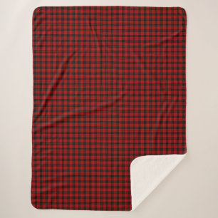 MacQueen Tartan Red and Black Plaid Sherpa Blanket