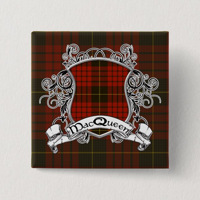 MacQueen Tartan Shield 15 Cm Square Badge (Front)