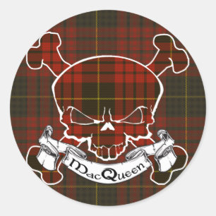 MacQueen Tartan Skull Classic Round Sticker