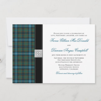 MacRae Ancient Hunting Tartan Wedding Invitation