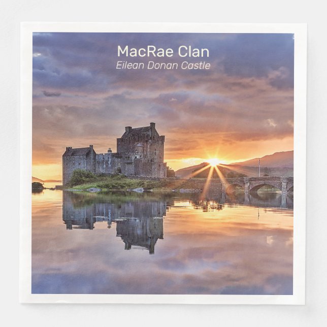 MacRae Clan's Eilean Donan Castle Photo Napkin (Front)