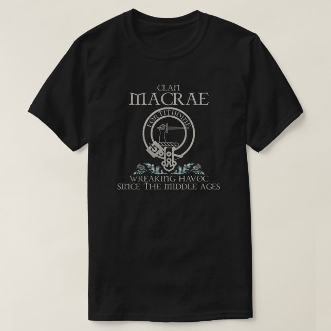 MacRae of Conchra Clan crest Scottish surname tart T-Shirt (Design Front)