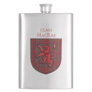 MacRae Tartan Scottish Plaid Lion Rampant Hip Flask