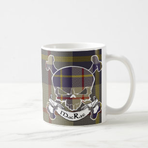 MacRae Tartan Skull Coffee Mug