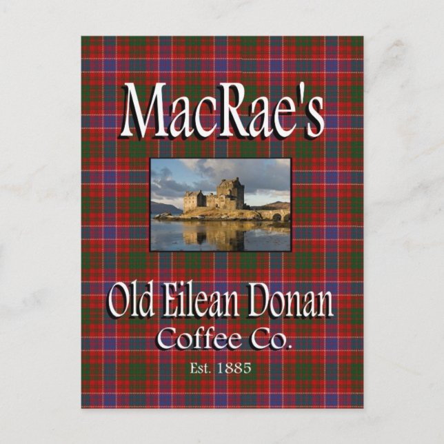 MacRae's Old Eilean Donan Coffee Co. Postcard (Front)