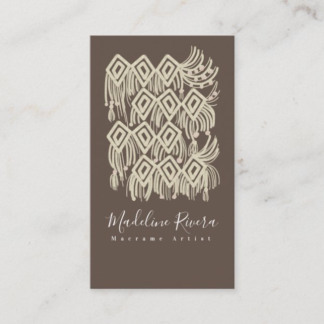 Macrame Artist Handmade Designer Business Card (Front)