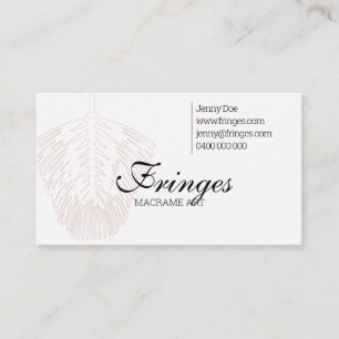 Macrame Business Card with Macrame Feather