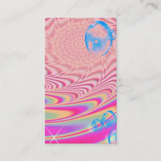 MACRAME'- Colorful Abstract Image of Fractal Art - Business Card (Front)