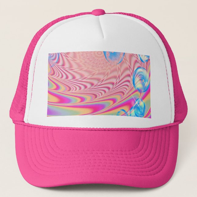 MACRAME'- Colorful Abstract Image of Fractal Art - Trucker Hat (Front)