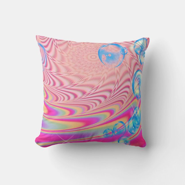 MACRAME'- Colourful Abstract Image of Fractal Art  Cushion (Front)