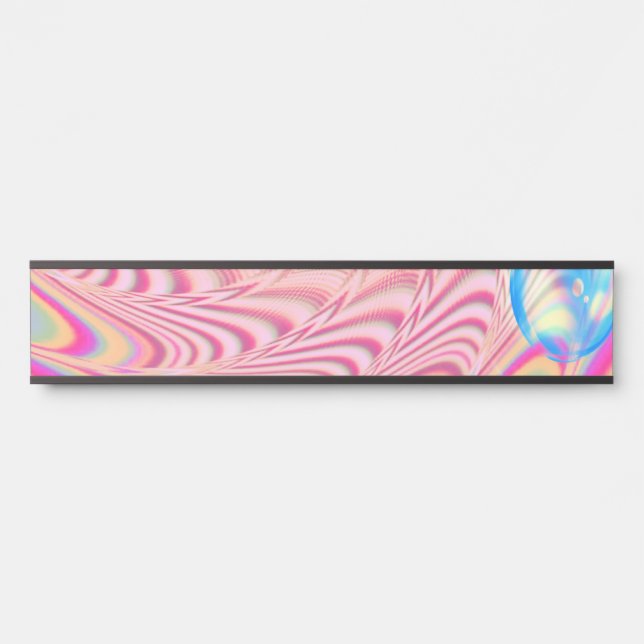 MACRAME'- Colourful Abstract Image of Fractal Art  Door Sign (Front)