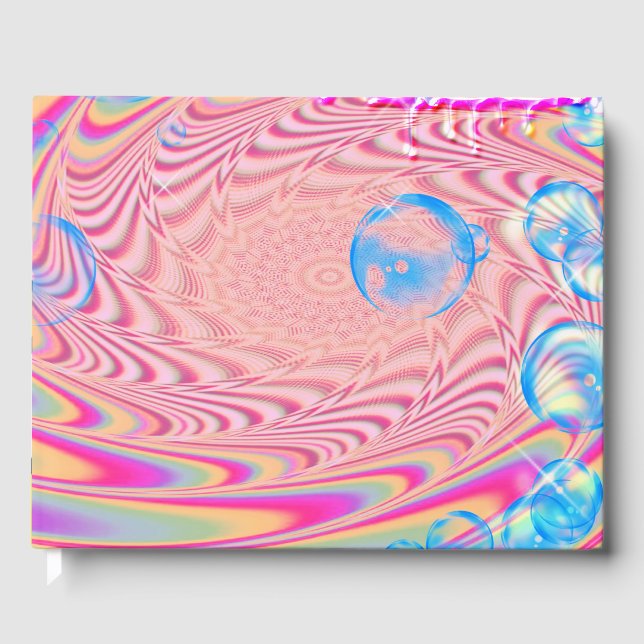 MACRAME'- Colourful Abstract Image of Fractal Art  Guest Book (Front)